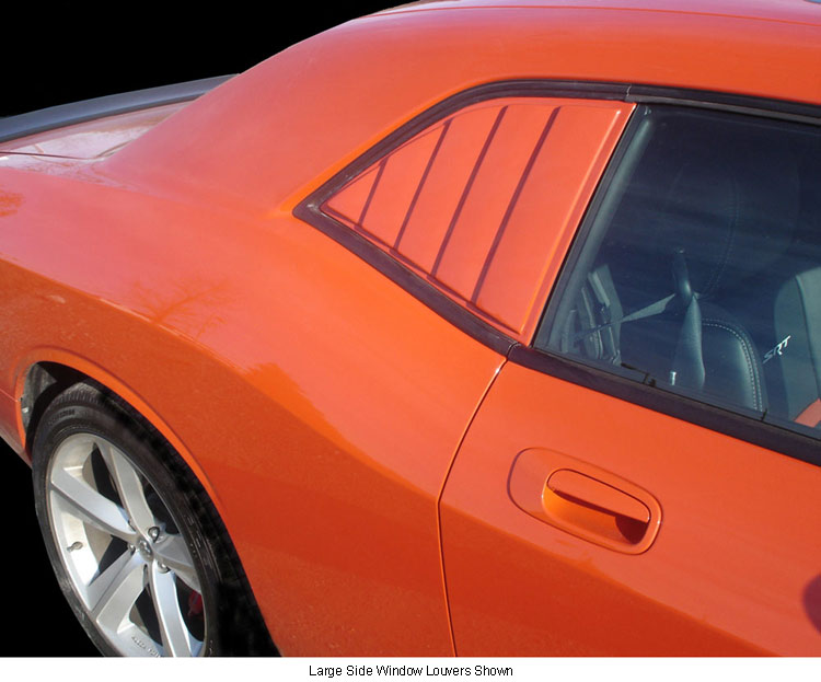 Willpak Large Side Rear Window Louvers 08-up Dodge Challenger - Click Image to Close